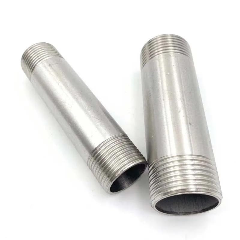 Conector de acero inoxidable 304 macho tipo niple largo de 2 pulgadas 3
