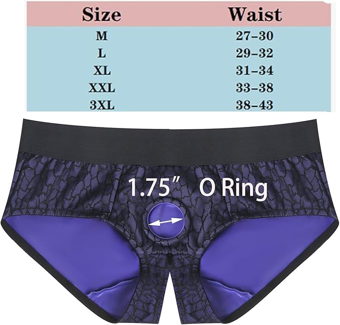 Strap Boxers Strap Underwear Panties for Women and Men Blue3