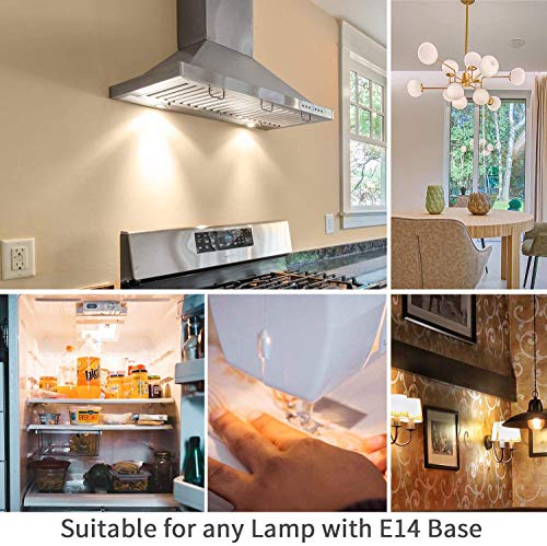 E14 Cooker Hood Bulbs European Base,Range Hood Light Bulbs Ac110V-130V For Refrigerator Cooker Hood Sewing Machine Light (Warm White, 2-Pack) #TOP3