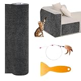 Tapis Griffoir pour Chat Auto-adhésif, 40 × 200 cm Tapis à Gratter Autocollant pour Chat, Climbing Cat Scratcher, DIY Trimmable Chats Grattoir, Protège Les Tapis et Canapés(Gris foncé)