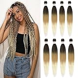 Pre-Stretched Braiding Hair 28 inch 6 Packs Easy Braids Long Itch Free Hot Water Setting Synthetic...