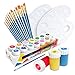 Produktbild Tritart Acrylfarben Set für Kinder und Erwachsene mit 12 Pinsel und 2 Mischpaletten | 14er Acrylic Paint | Malset Akrylfarbenset Komplett für Papier & Holz |