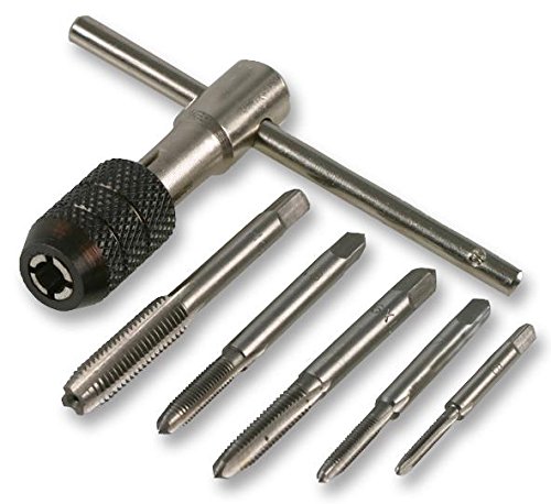Duratool 6-Piece Metric Tap and Wrench Set - M3, M4, M5, M6, M8 with T-Bar Wrench