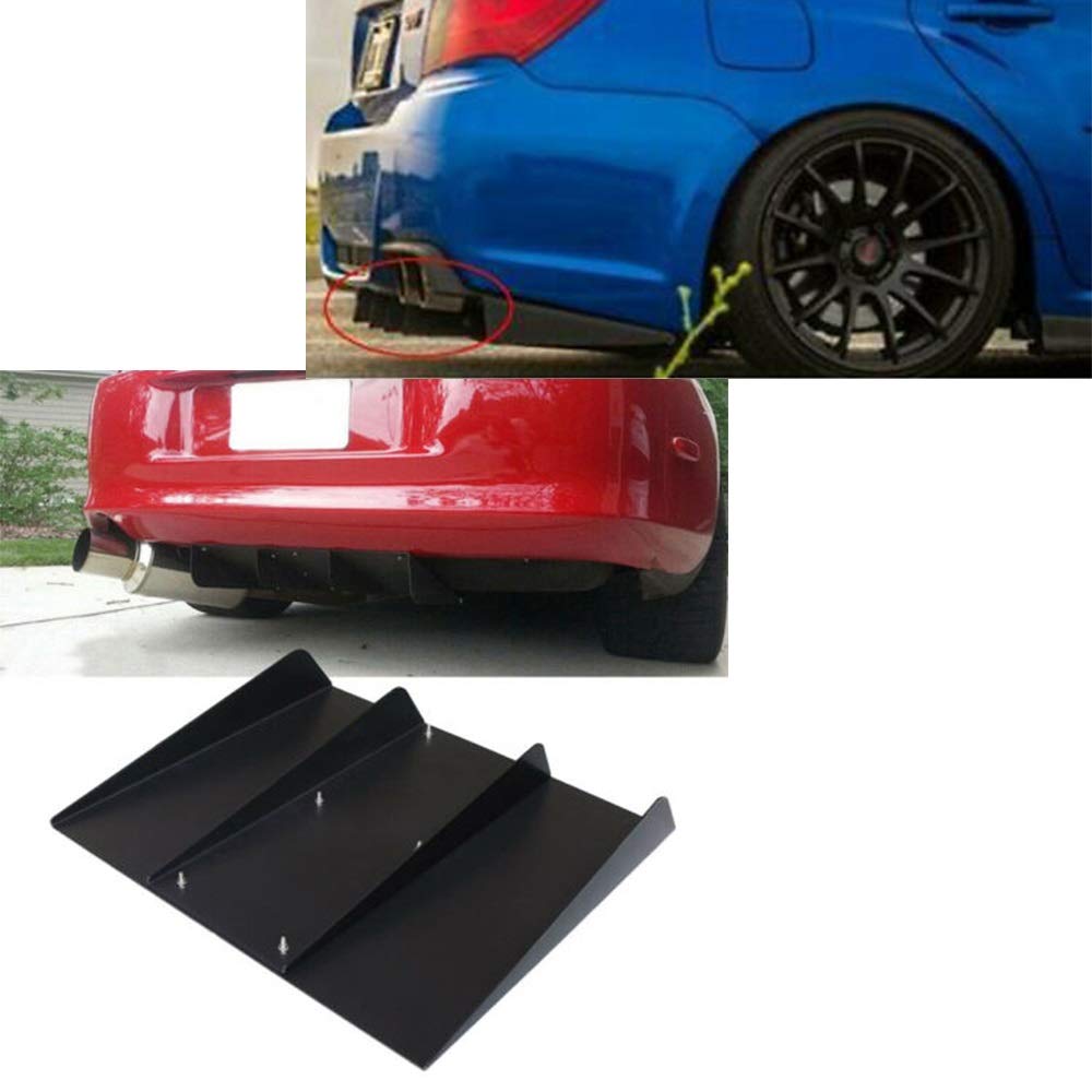 Universal Schwarz ABS Auto Heckspoiler Dekoration Fin 4 Flossen Diffusor Heckstoßstange Diffusor Lippe 22 X 21 Stoßstangenlippenabweiser