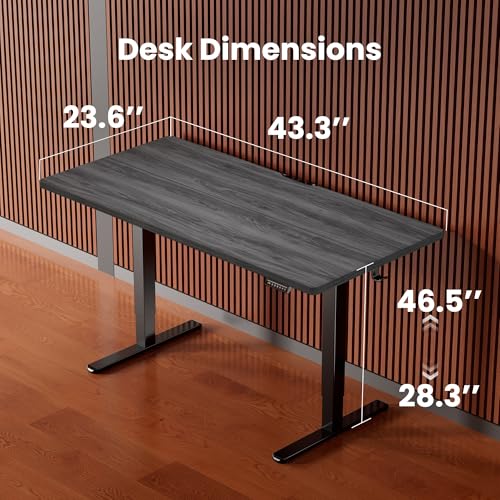 Image of ErGear Height Adjustable Electric Standing Desk, 44 x 24 Inches Sit Stand up Desk, Memory Computer Home Office Desk, Grey