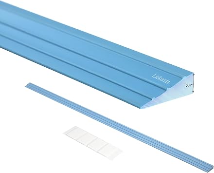 LIEKUMM 0.4" Rise Non-Slip Solid PVC Wheelchair Ramp, Capacity 1700lbs, Portable Threshold Ramp for Indoor or Outdoor, Bathroom, Doorways, Supermarkets Entrance, Garage Entrance, Blue