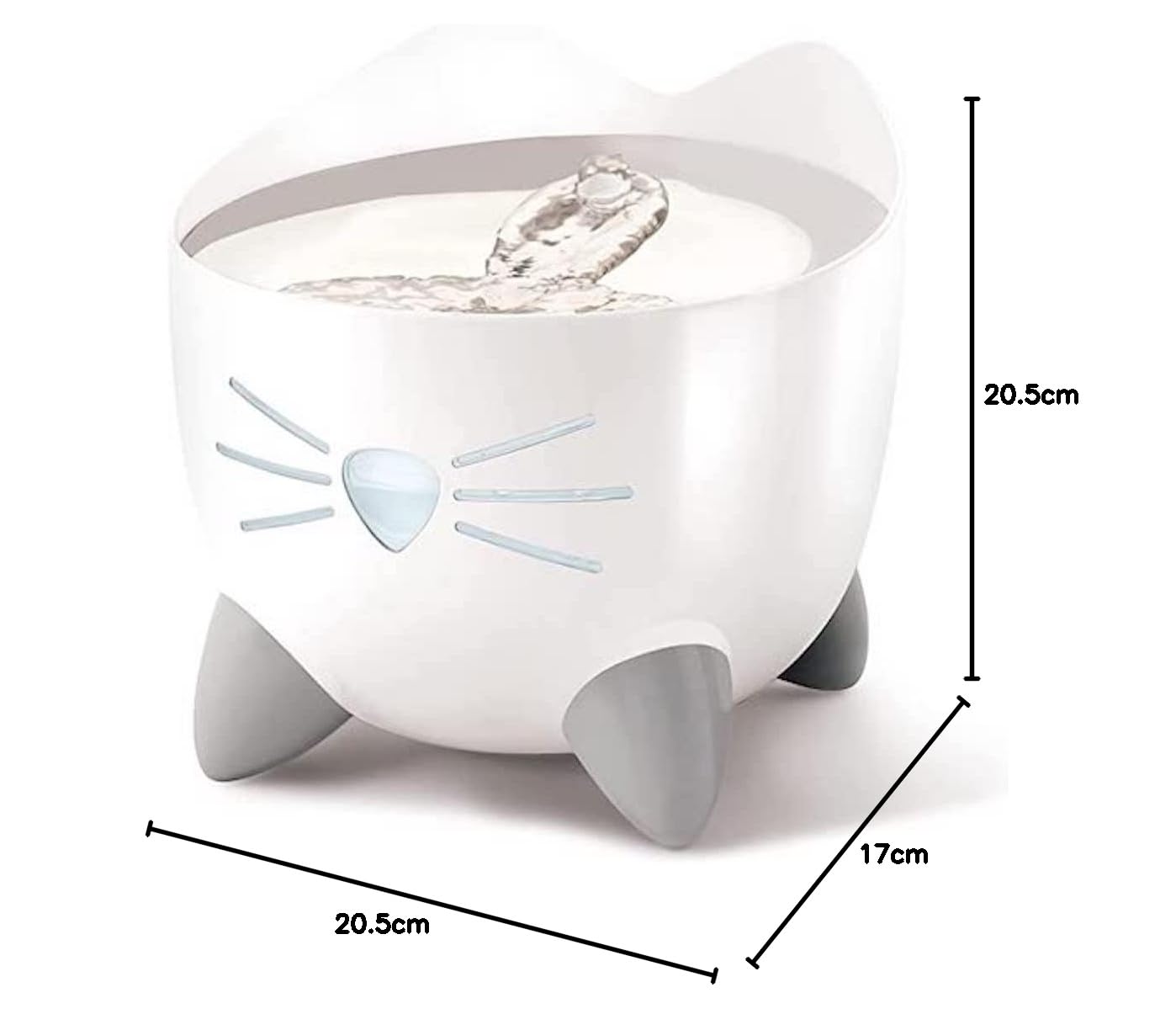 Catit Pixi, fontana d'acqua per gatti, in acciaio inox, bianco, 2,5 l