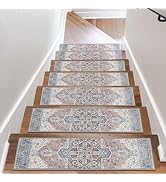 OJIA Non-Slip Stair Treads for Wooden Steps 30"x8" Indoor Stair Runner 15PCS Residue-Free Rubber ...
