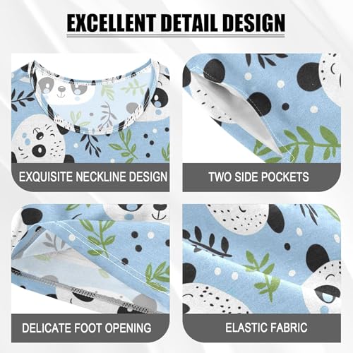 Panda Cute Animal Pajama Set Pajamas Sleepwear Nightwear Loungewear Clothes Set B04033854