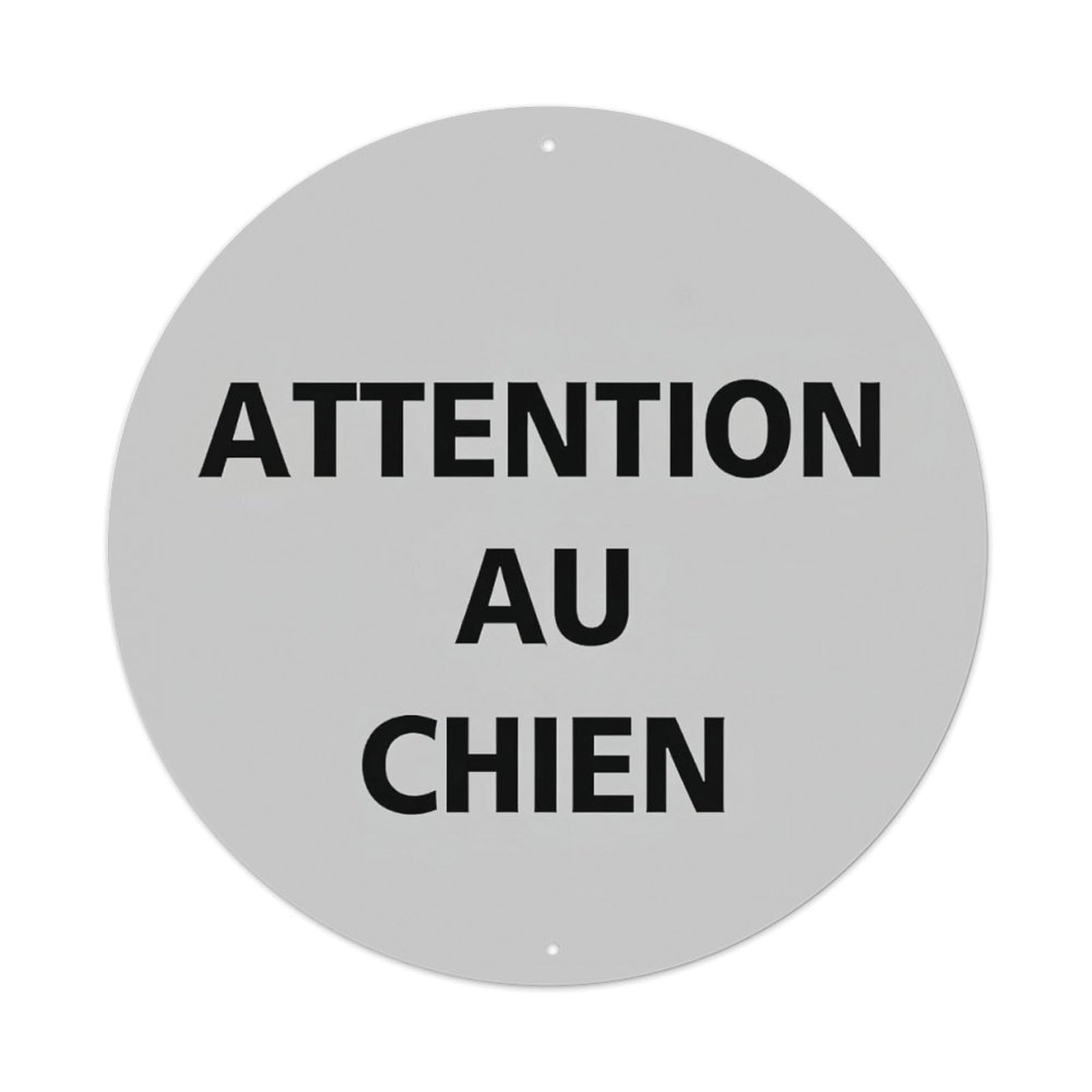 Attention Au Chien Metal Tin Sign Plaque