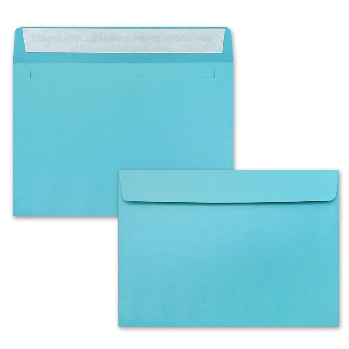 300 buste per lettere, formato DIN C5, 16,2 x 22,9 cm, con chiusura adesiva, per grandi inviti e biglietti di compleanno o matrimonio, colore: turchese