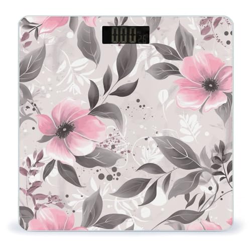 Báscula de baño digital Smart FekiLoot con diseño floral miniatura 1
