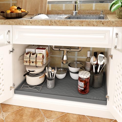 TigeJoy Under Sink Mats for Kitchen Waterproof 34" x 22", Cabinet Liner - Image 2