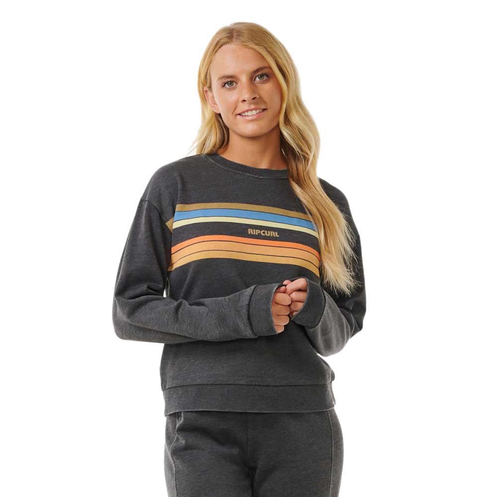 RIP CURL Womens High Tide Surf Crew Neck Sweatshirt - Washed Black - S