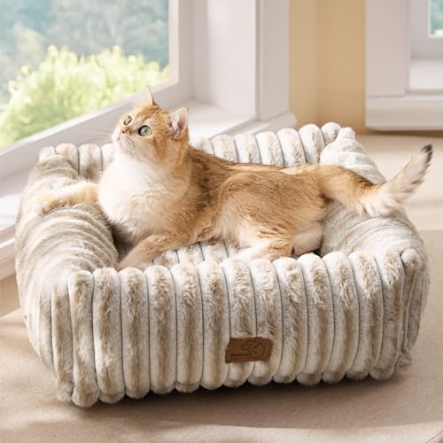 Image of Bedsure ComfyFleece Dog Bed for Small Dogs & Cats Washable,20in Amphora