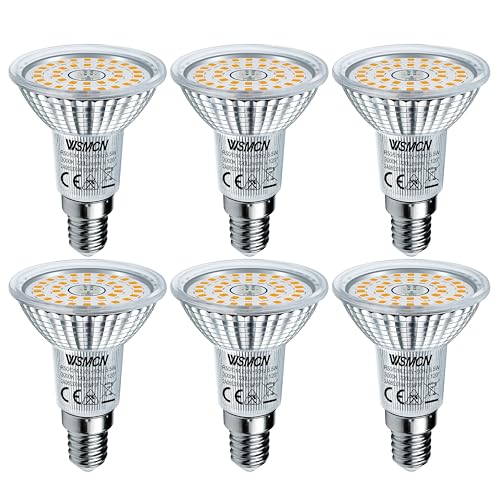 WSMCN Ampoule LED E14 R50 Blanc Chaud 3000 Kelvin 6,5 W Équivalent à 100W Lampe Halogène, Non dimmable lampe LED Spot 720 Lumens Angle de Faisceau 120°,...