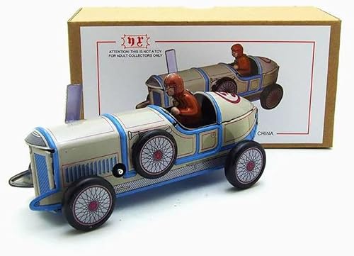 Wind Up Toy MS507 Racing Cars Retro Creative Props Tin Toy Vintage Kids Gift for Boys Girls Parent-Child Interaction