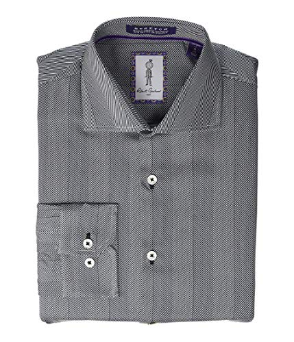 Robert Graham Yardley Long Sleeve Dress Shirt Black 17.5 (XL)