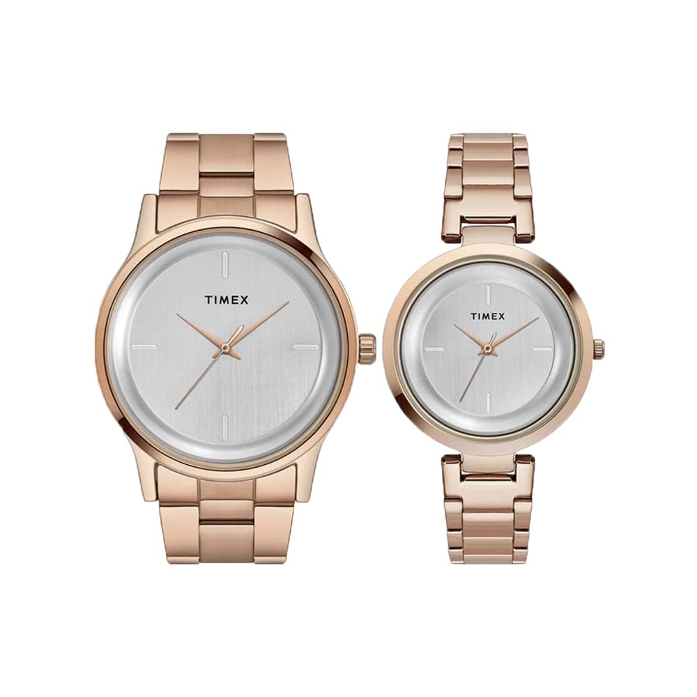 TIMEX Joy of Love Pair Stainless Steel Silver Dial 42 x 35 mm Analog Watch for Men - TW00PR294 (B0BWR6P7QX) Amazon Price History, Amazon Price Tracker