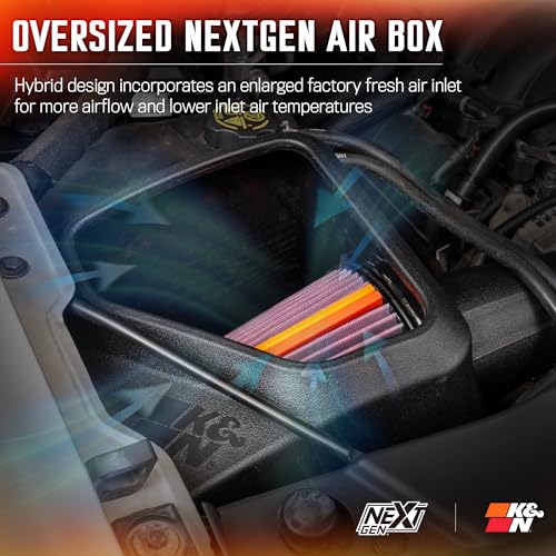 Image of K&N NextGen Cold Air Intake System: High-Flow Cotton Filter: Compatible with 2014-2020 CADILLAC /CHEVRLOET /GMC Escalade; Silverado 1500; Suburban; Tahoe; Sierra 1500; Yukon; Yukon XL; 50-3082