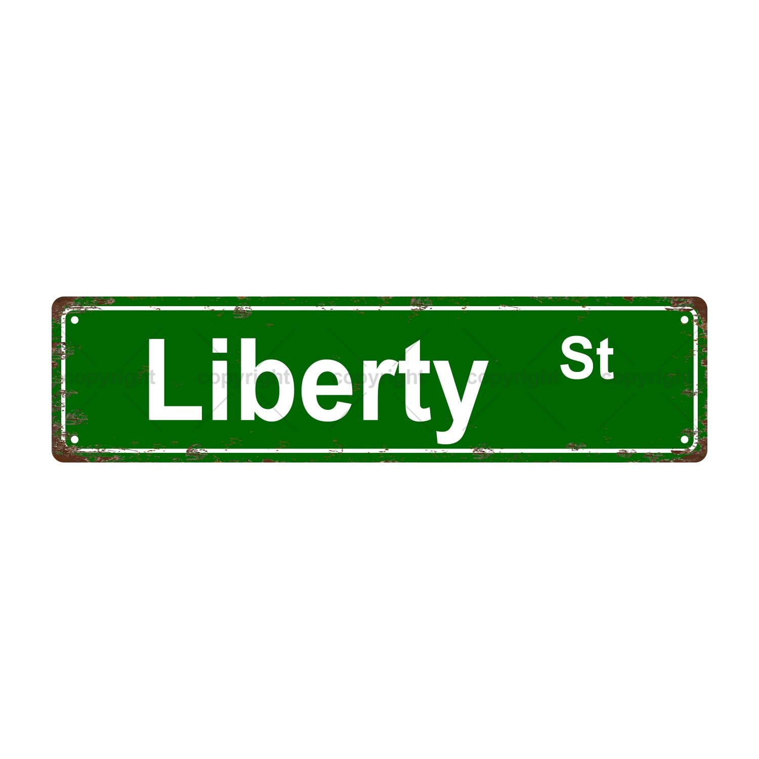 Yaasimoule Metal Liberty St Vintage Tin Street Sign Wall Bathroom Farmhouse Garden Porch Patio Decor, 16 X 4 Inch