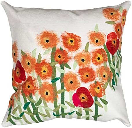 Liora Manne Visions III Poppies Indoor/Outdoor Pillow, 20" X 20" Square, Red