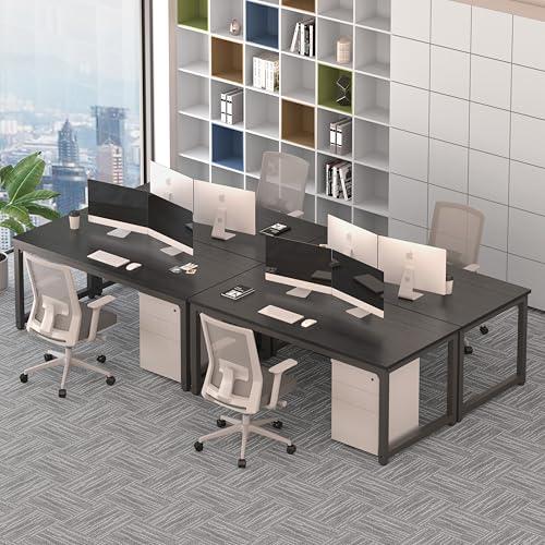 Image of NSdirect 70.9 inch Computer Desk,Large Home Office Desk Wide Workstation 1 inch Thicker Tabletop for Writing,Games and Home Work PC Desk Modern Finish Wood Board and Sturdy Steel Legs, Black