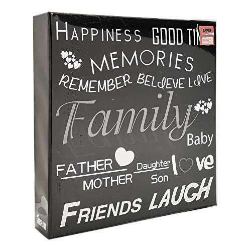 Arpan Extra-Large 3-Ring Binder Self Adhesive Photo Album 20/Sheets 40/Sides (Decorative Text)