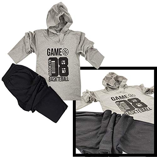 KIT com 3 Conjuntos Moletom Sem Capuz Juvenil Meninos de 10 a 16 anos Tamanho:16