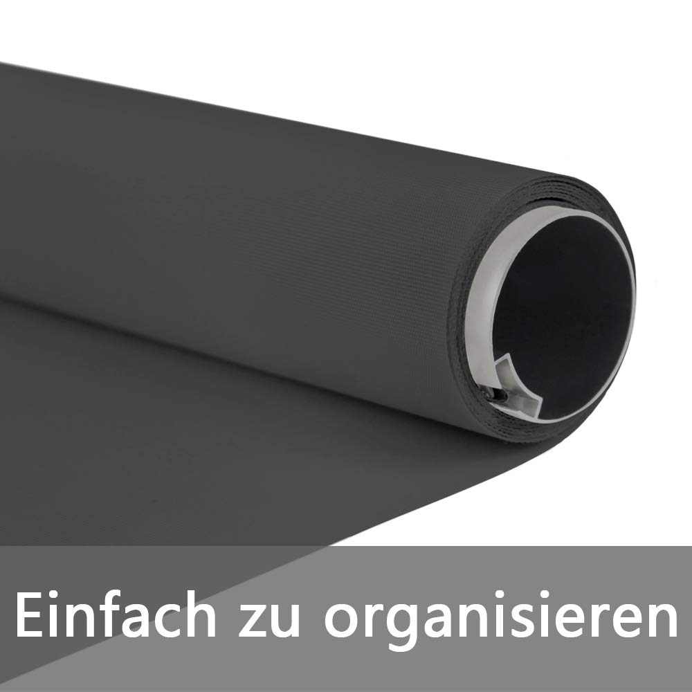 YUENFONG Außenrollo Balkon Sichtschutz Sonnenschutz Senkrechtmarkise Balkon Outdoor Rollo Beschattung UV Schutz (180 X 240cm, Anthrazit)