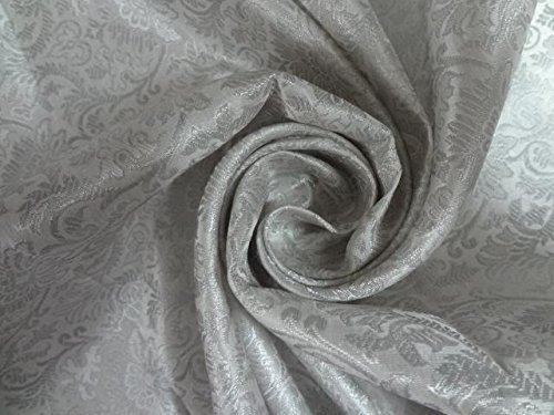 Seta broccato tessuto di colore avorio crema e