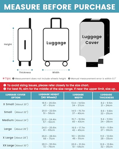 Travelkin Clear Luggage Cover Protectors For Suitcase Transparent TPU Suitcase Cover Protector Fit 18-32 Inch Luggage2