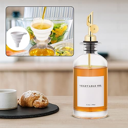 Olive Oil Dispenser Bottle for Kitchen Coffee Syrup Dispenser with Labels, Glass Oil and Vinegar Dispenser Set - Image 3