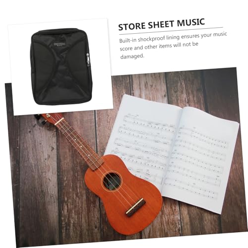 Kisangel Waterproof Music Score Holder Bag Portable Storage Pouch for Instruments like Violin and Ukulele Attach to Instrument Case for Convenient Music Sheets
