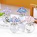 YWHL Blue Crystal Forget Me Not Flowers Gifts for Women, Handmade Glass Flower Bouquet Collectible Figurine for Tabletop Centerpieces