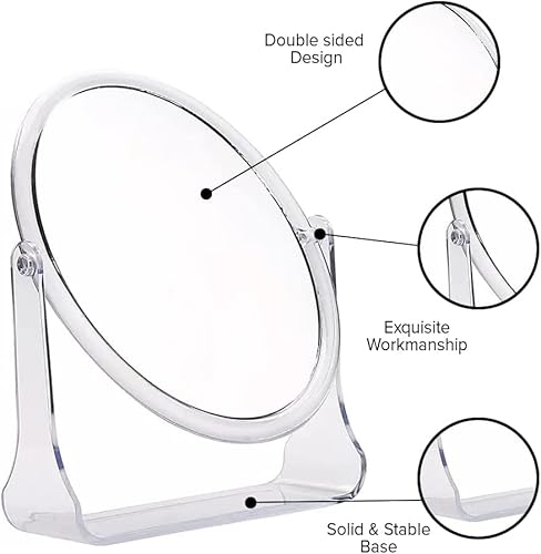JKG® Magnifying Vanity Mirror With Stand - Small Cosmetic Makeup Bathroom Shaving Circle Mirror, Dressing Table Beauty & Travel Car Portable Double Sided Round Mirror - Cosy Home Interiors JKG® Magnifying Vanity Mirror With Stand - Small Cosmetic Makeup Bathroom Shaving Circle Mirror, Dressing Table Beauty & Travel Car Portable Double Sided Round Mirror - Image 3