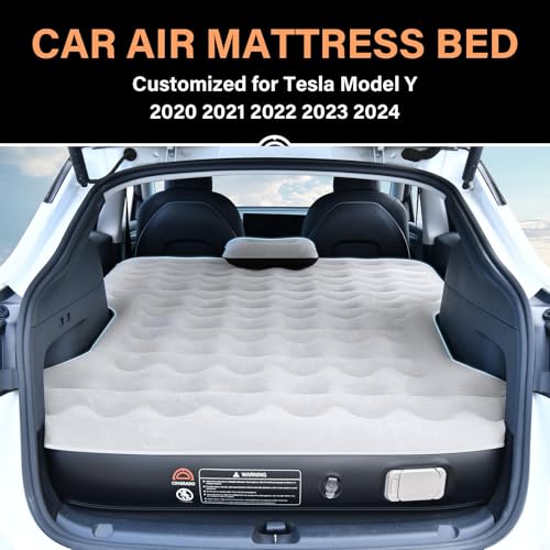 Image of Coverado Car Air Mattress for Tesla Model Y, Self Inflating Car Sleeping Pad with Wireless Air Pump, 7 inch Thickened Tesla Model Y Mattress, Comfort Flocking Camping Bed, Model Y Accessories 2025-2021
