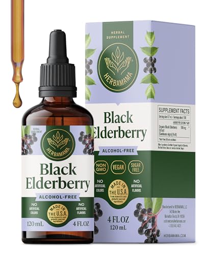 HERBAMAMA Black Elderberry Drops - Immune Support (42-Day)