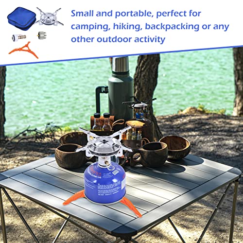 Portable Camping Stove Backpacking Stove: Camping Stove With 1Lb Propane Tank Adapter And Fuel Can Canister Stand,3 In 1 Collapsible Small Camping Stove For Outdoor Cooking,Trekking,Fishing,Hiking #TOP4