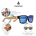 Treehut Bamboo Wood Sunglasses for Men and Women - 52mm Lens Retro Polarized Sunglasses with UV Protection for Outdoor Activities - Lightweight Wood Frame Sunglasses for Men with Gift Box