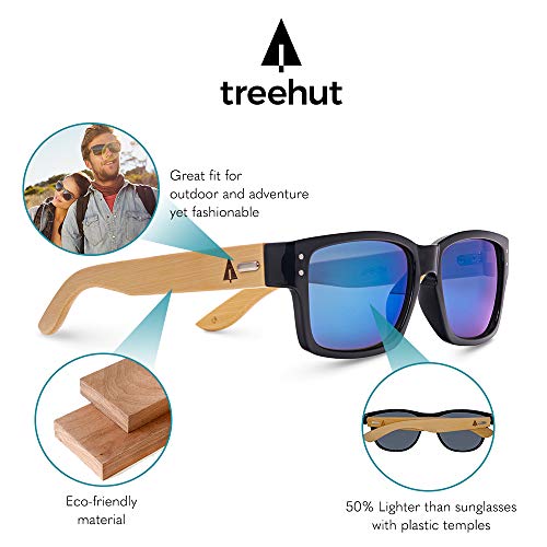 Treehut¨ Wooden Bamboo Sunglasses Temples Classic Square Keyhole Vintage Eyewear3