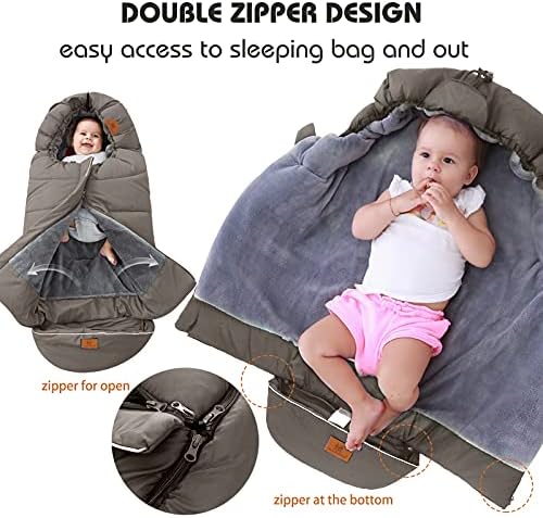 Baby Stroller Footmuff, Winter Baby Seat Pushchair Footmuff Sleeping Bag Baby Blanket with Zipper for Stroller, Buggy, Car Seat