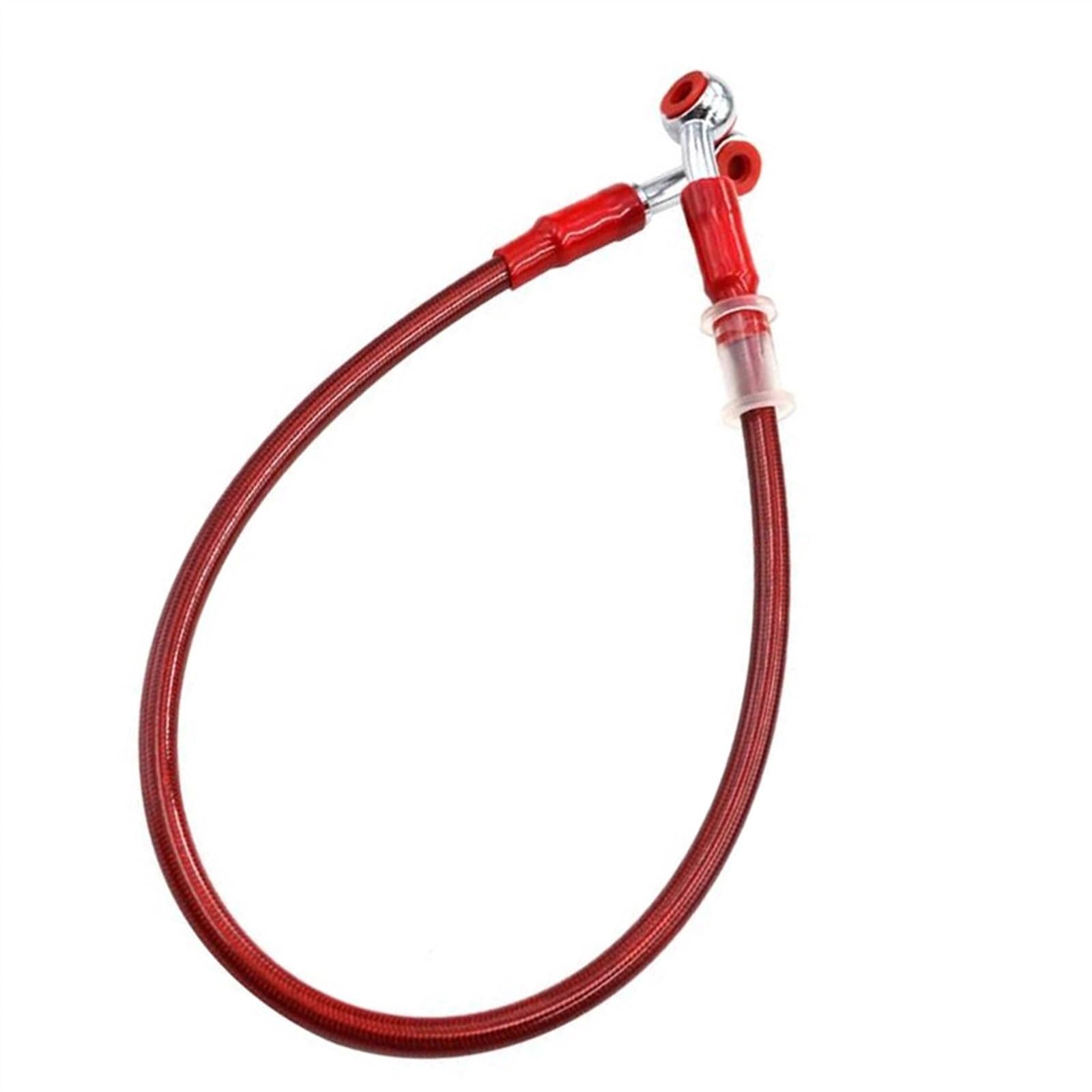 Ksxzw Black- Silver Motorbike Part Motorcycle 50Cm Braided Steel Hydraulic Brake Line Clutch Oil Hose Tube(Black- Silver)