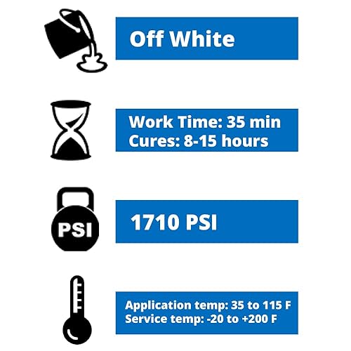 Miniatura 4 de PC Products PC-11 Pasta adhesiva epoxi, grado marino de dos partes, 1 libra en dos latas, blanco roto 62118, paquete de 2