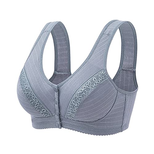 Generisch Primark Online Shop - Sujetador sin costuras para mujer (cierre frontal, espalda en T, sin costuras, sin forro), gris, 38