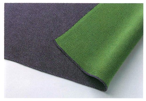 むす美 風呂敷 ふろしき 約45cm 中巾5号 正絹 ちりめん 両面 友禅 鮫小紋 ムラサキ/グリーン 日本製 30805-508