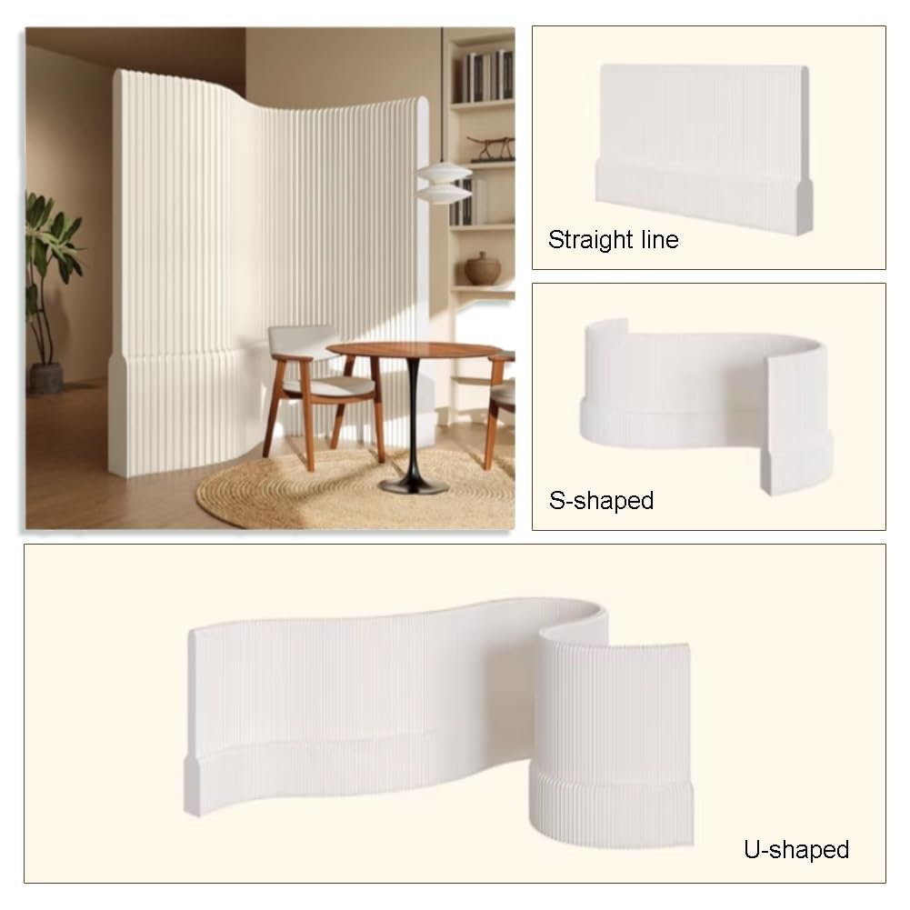 Separadores de habitación de papel, pantalla de privacidad plegable retráctil de 1 a 6 m, decorativo y fácil de mover para el hogar, oficina, estudio, tienda y más