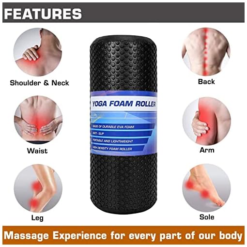 LUHI Yoga Foam Roller | Foam Roller For Exercise | Ideal For Exercise, Muscle Recovery, Physiotherapy, Pain Relief & Myofascial | Deep Tissue Massage Roller - Image 5