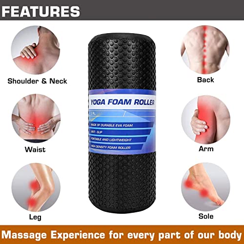 LUHI Yoga Foam Roller | Foam Roller For Exercise | Ideal For Exercise, Muscle Recovery, Physiotherapy, Pain Relief & Myofascial | Deep Tissue Massage Roller - Image 5