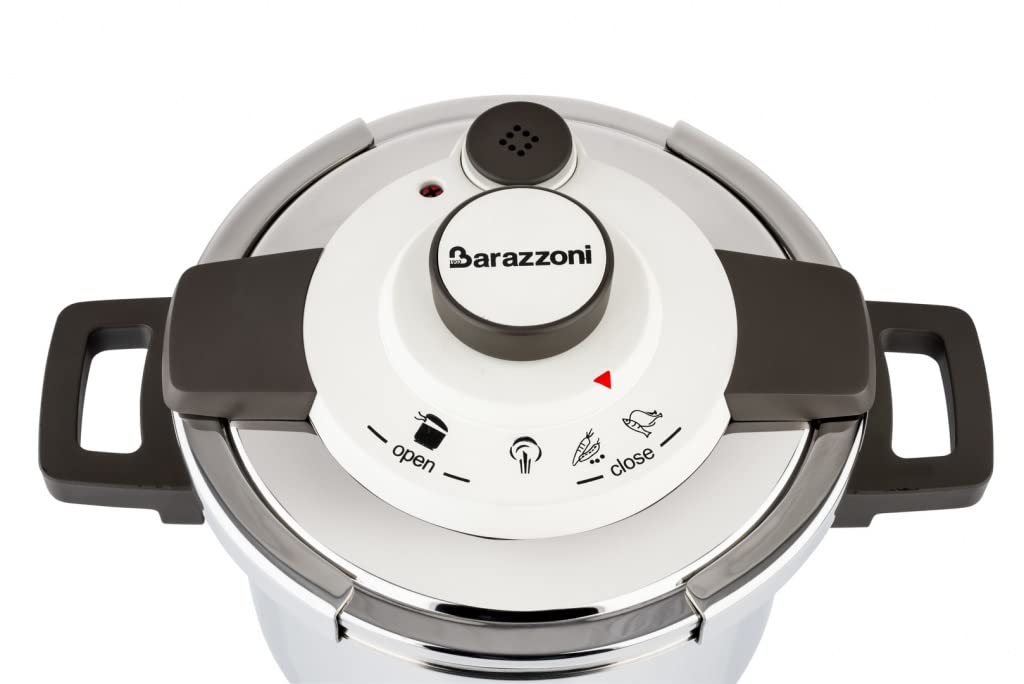 Barazzoni Pentola a Pressione Dual System Facile, capacità 4,5lt, ø 22cm, Acciaio Inox 18/10, Made in Italy, 4.5 Litri, Inossidabile